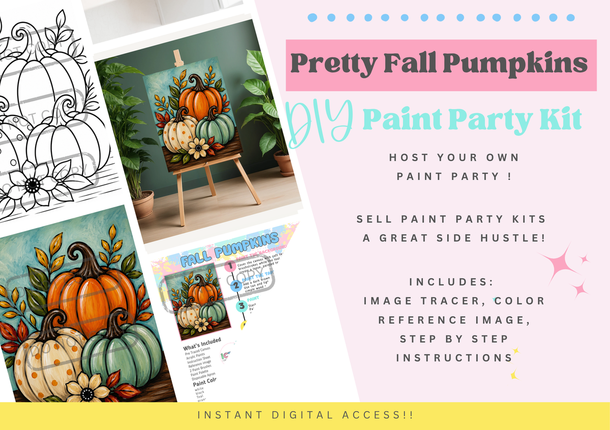 Rustic Fall Pumpkins-DIY Paint Party Kit