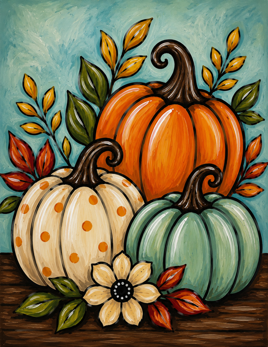 Rustic Fall Pumpkins-DIY Paint Party Kit